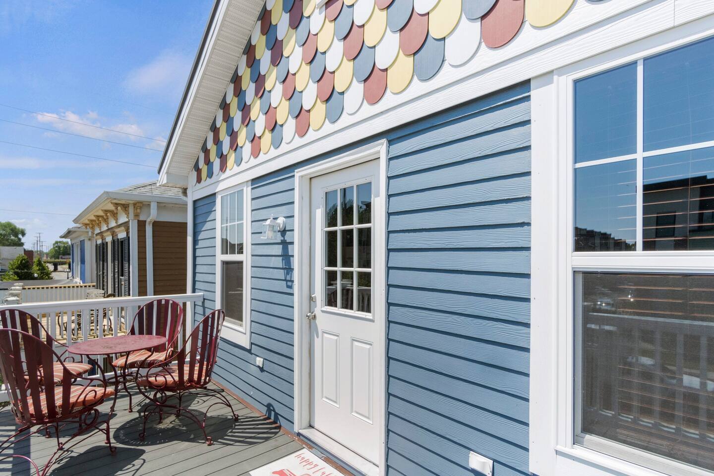 Charming patio, perfect for outdoor relaxation with seating and a peaceful atmosphere.