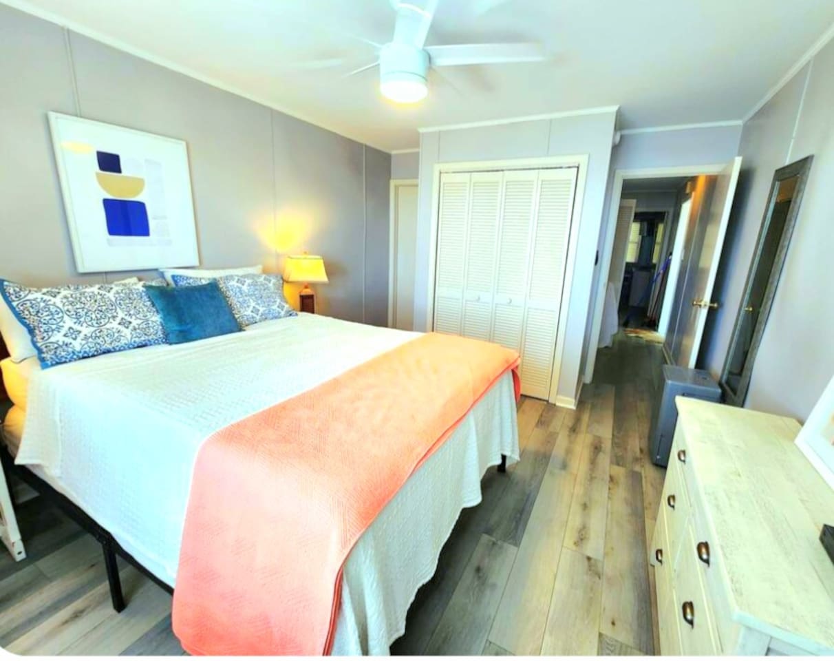 Master bedroom with full bathroom