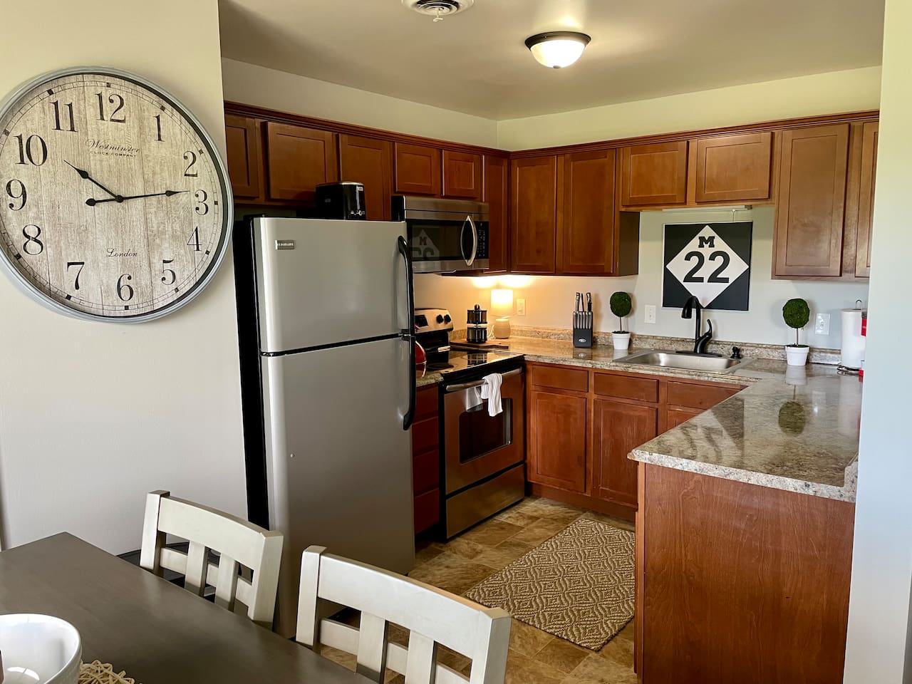 Fully equipped kitchen with all of the amenities of home.