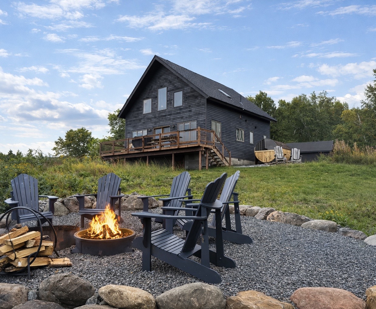 Imagine yourself here, fire burning, the sun setting, and nothing on the agenda but the view. You breathe deep, unwind, and enjoy the simple magic of a North Shore evening by the fire.