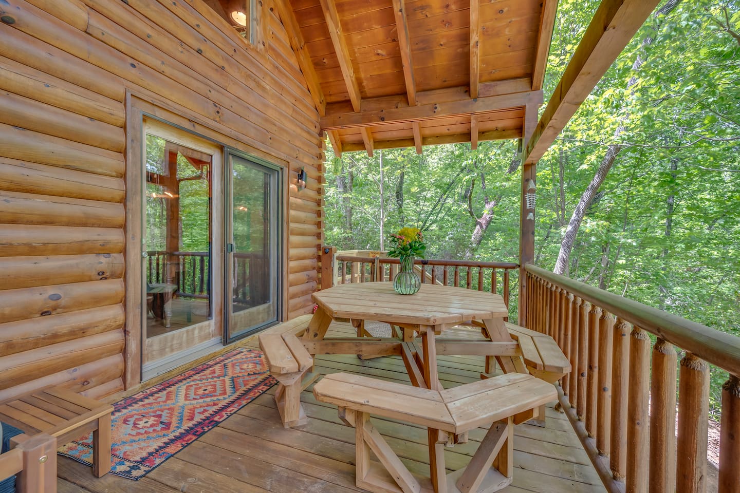 Deck area with multiple seating for relaxation 