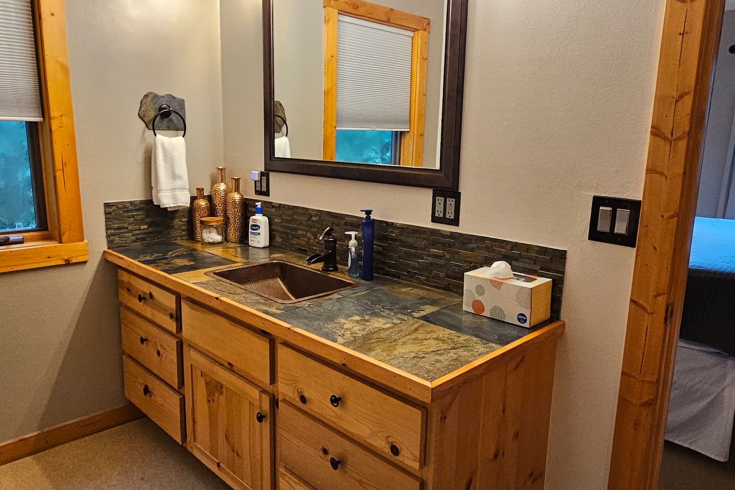 Main bathroom - adjacent to main bedroom, spacious and separate sink and shower areas.