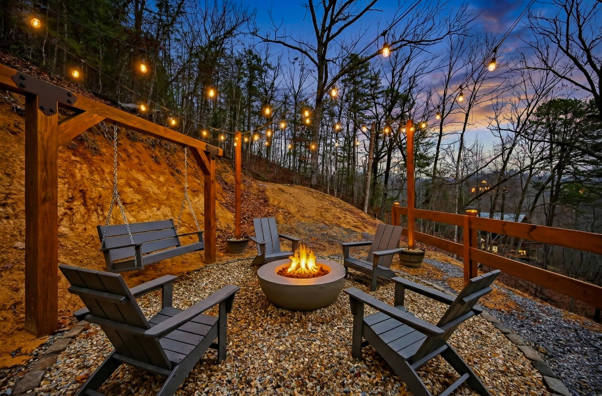Hang out on the swing and watch the sun slowly set.