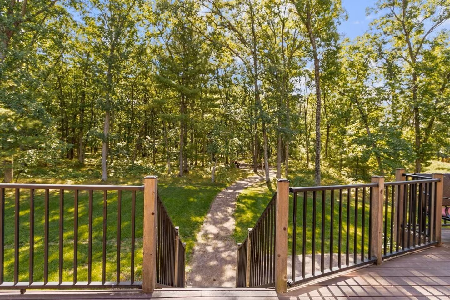 View from the back deck looking towards the fire pit