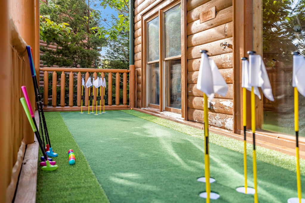 Challenge your crew to a friendly round of putt-putt with the Smoky Mountains as your backdrop.