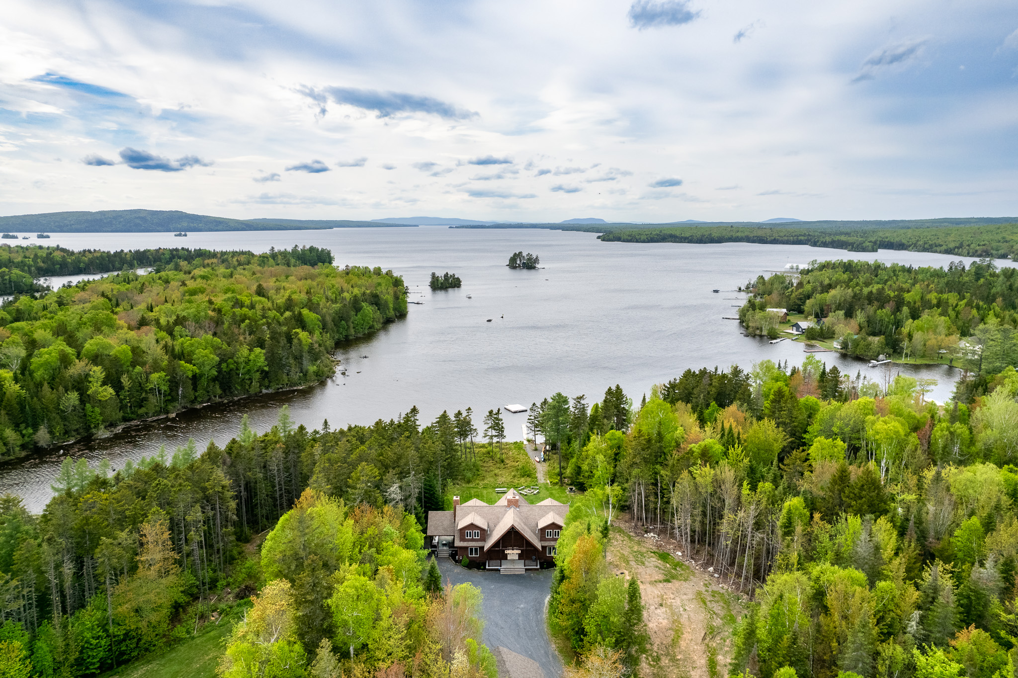 The ultimate Maine lakefront retreat. Chalet has lots of space for your family and friends with an amazing location. Best spot on Moosehead to enjoy sunsets! Lots of private outdoor space for everyone to enjoy.