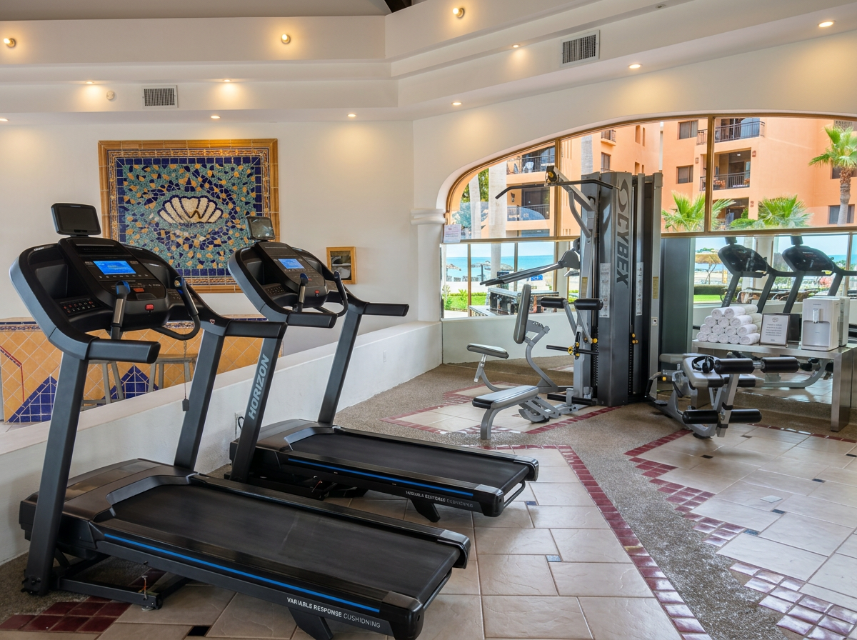 Gym equipment, treadmills located in the clubhouse