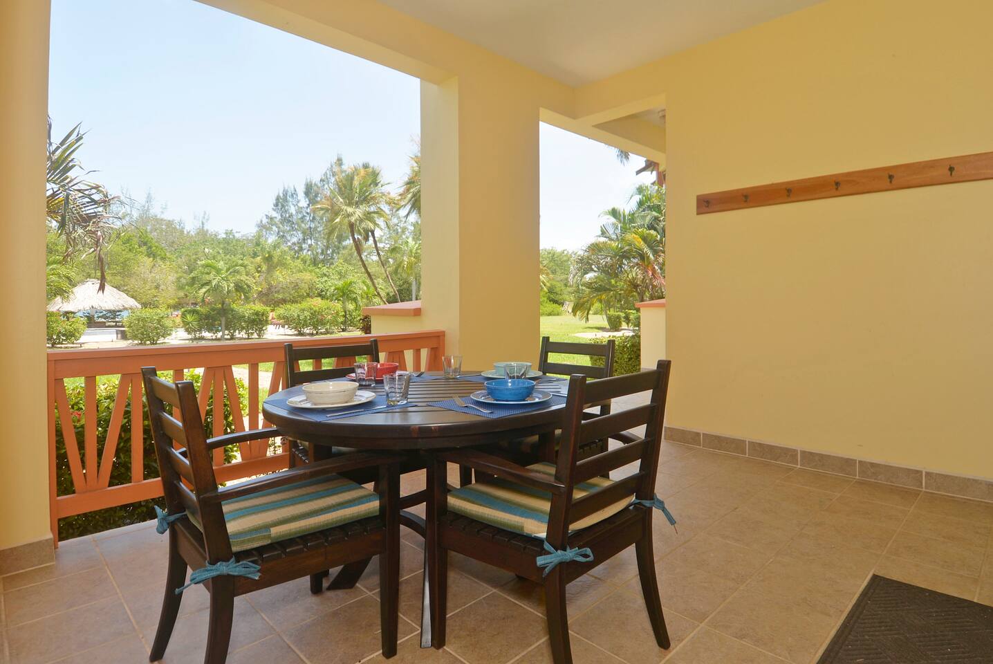 Outside dining  pool view 2