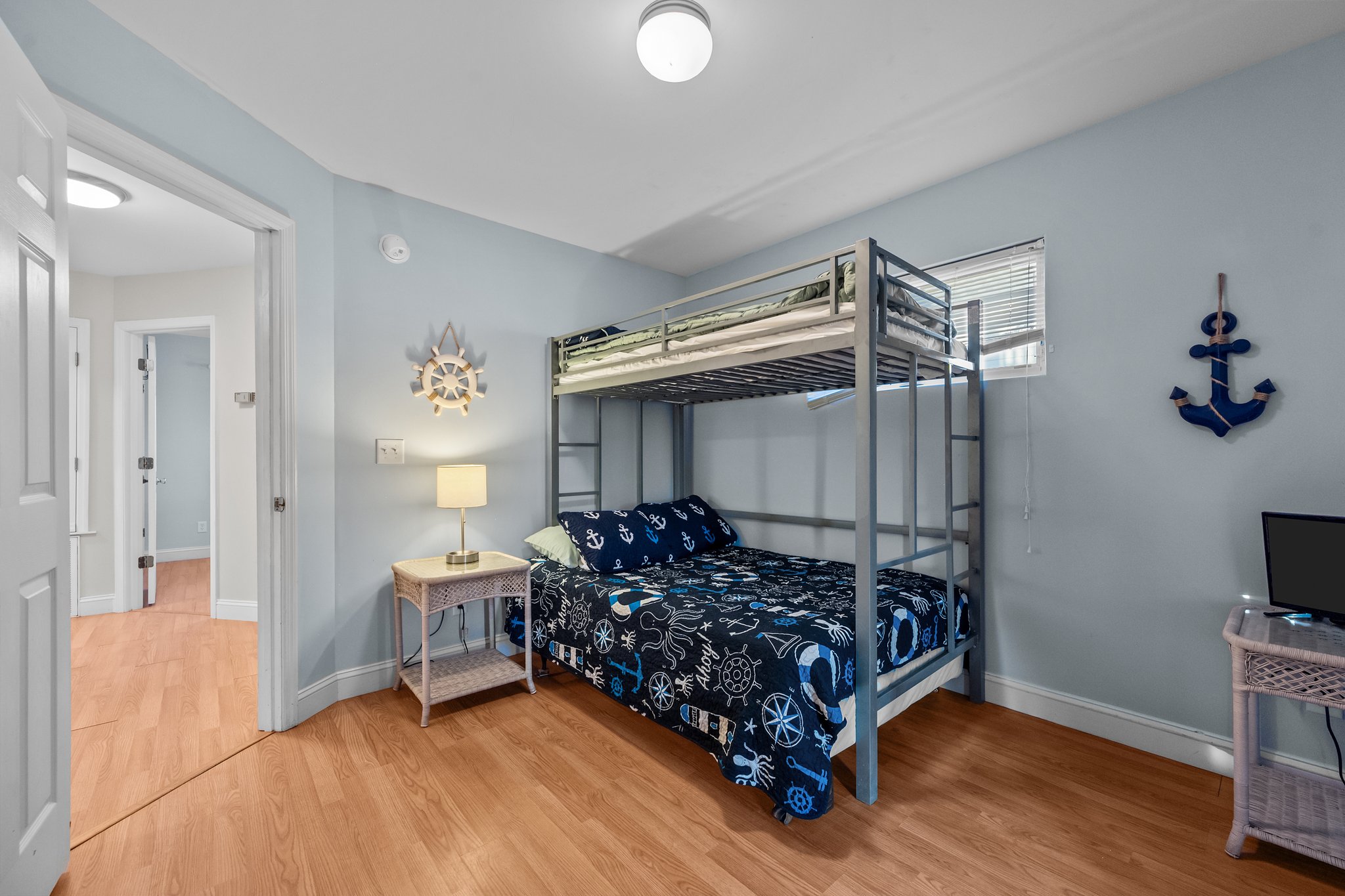 Cozy twin-over-full bunk bed—great for kids, teens, or extra guests