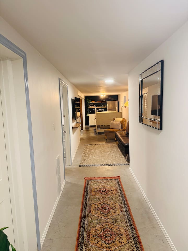 Hallway leading through the spacious interior of the home.