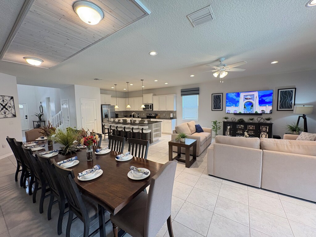 Open concept layout so everyone is part of the fun