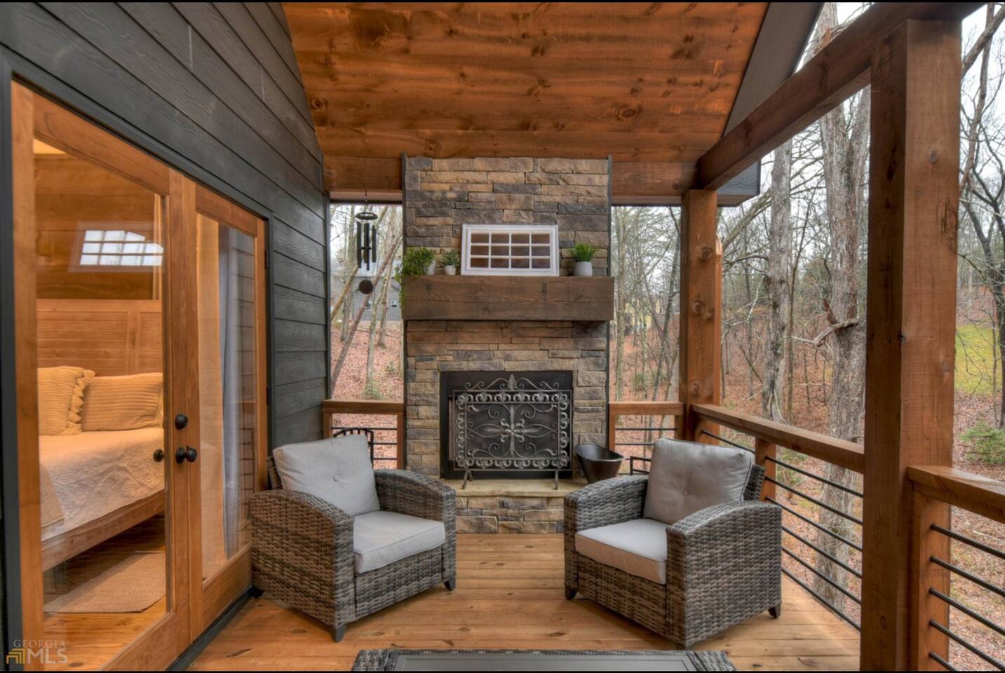 Main floor fire place with comfy seating