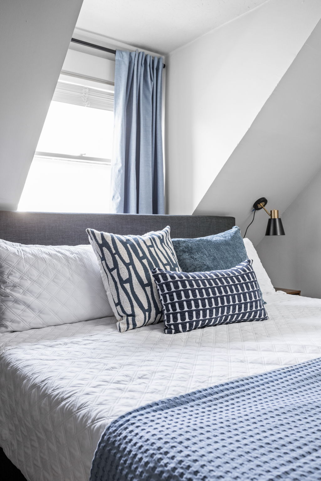 Sleep comfortably in a king size memory foam bed and blackout curtains. Watch your favorite shows and movies on the smart TV.