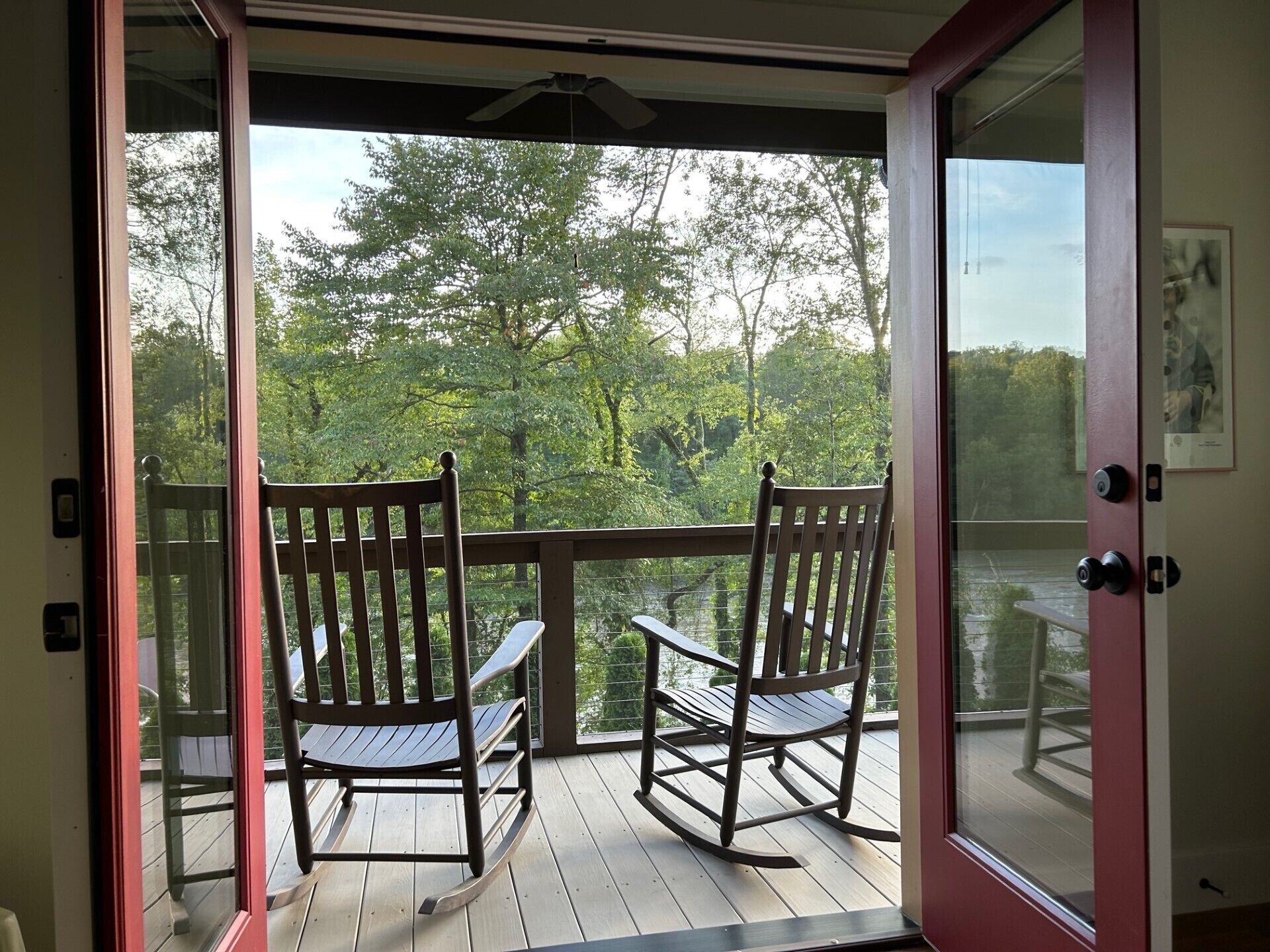 Throw the doors open to the porch and enjoy the breeze coming from the river