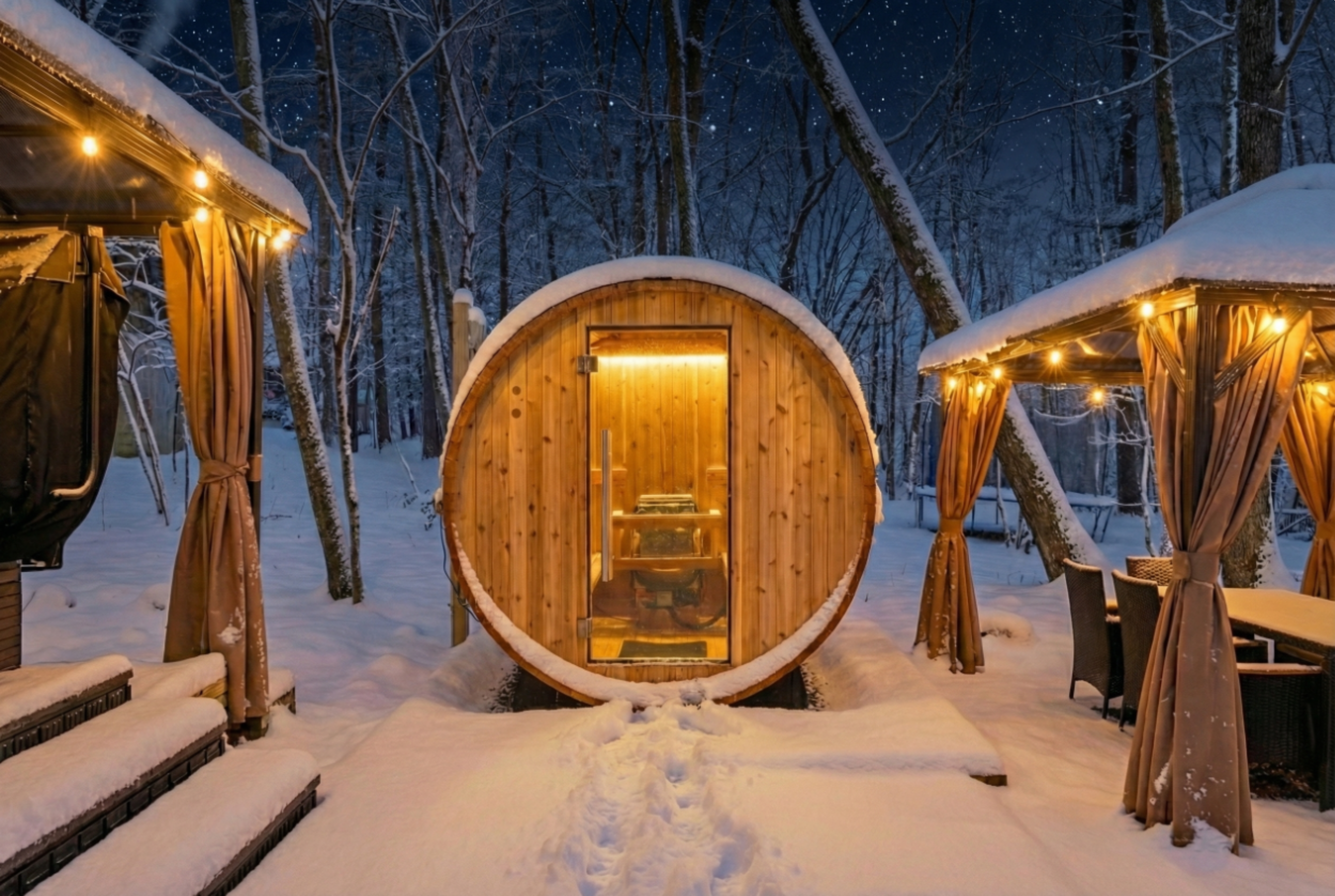 Cedar Barrel Sauna for a Private Spa Experience
