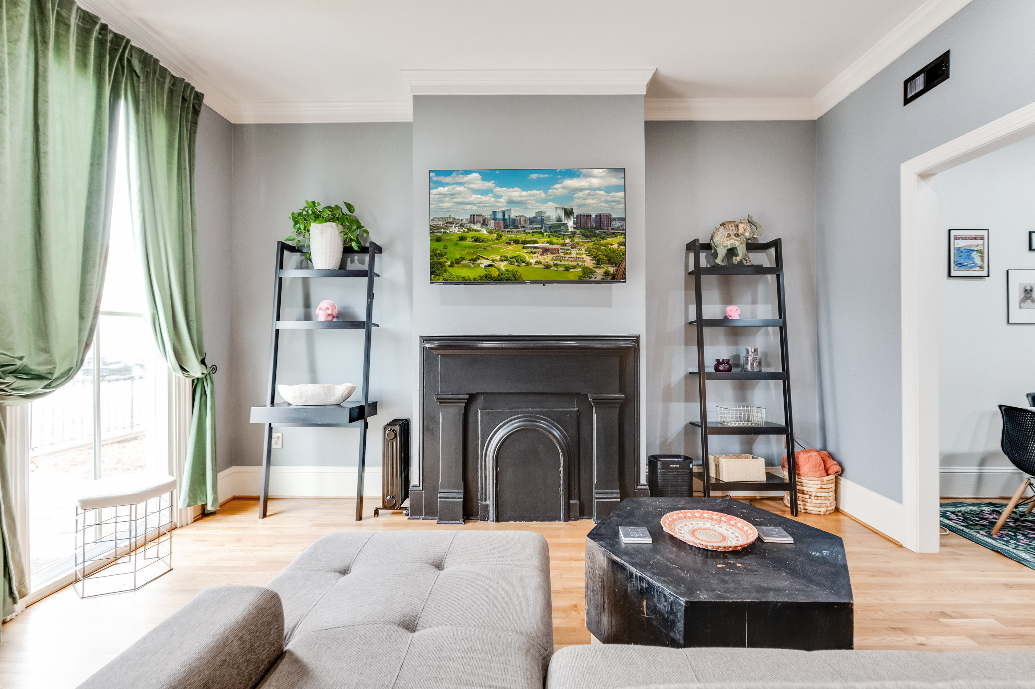 Living Room Oasis: Relax in style with scenic views and chic decor, perfect for unwinding!