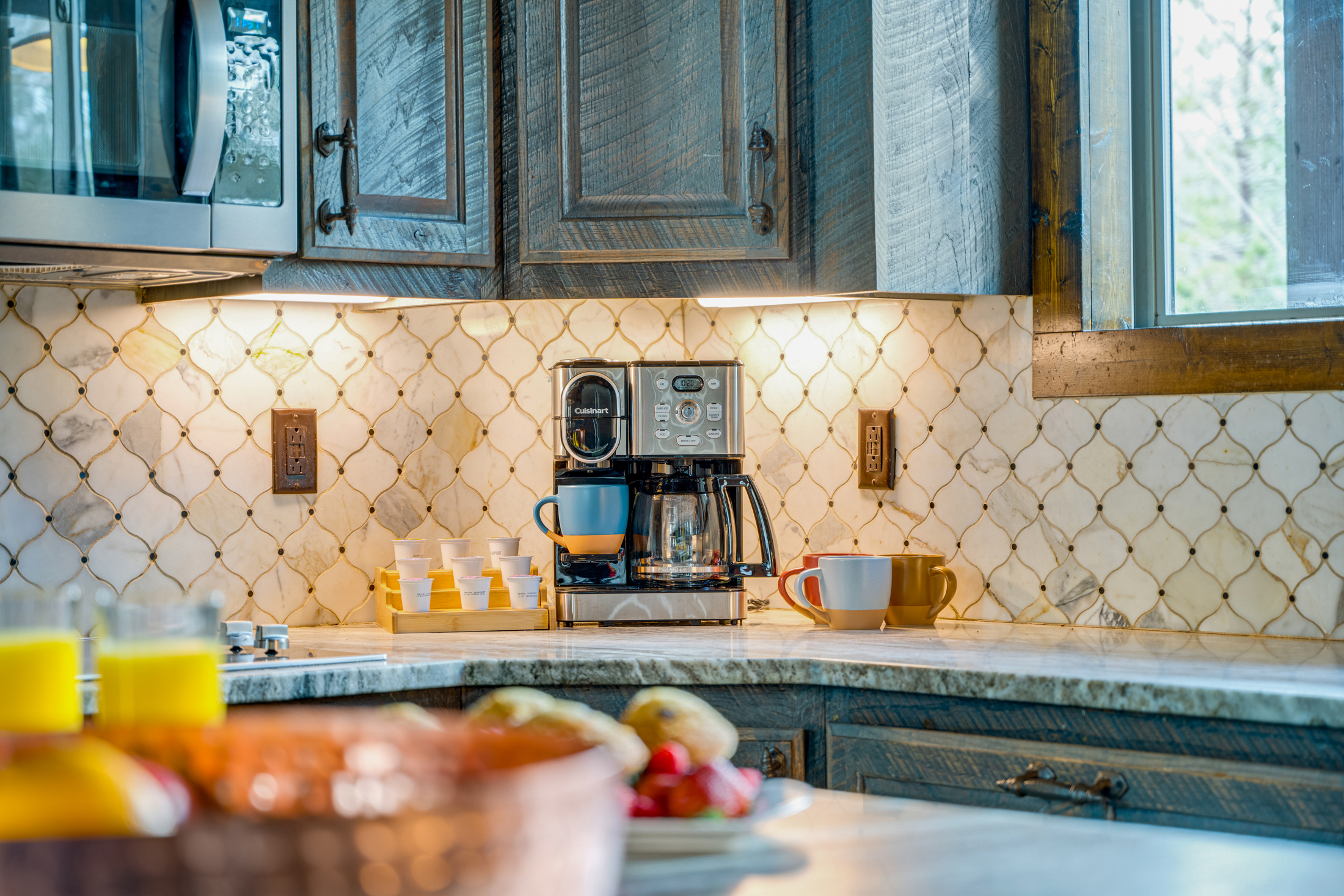 Coffee options :Sip fresh brews amid stylish decor and vibrant accents in your home-away-from-home!