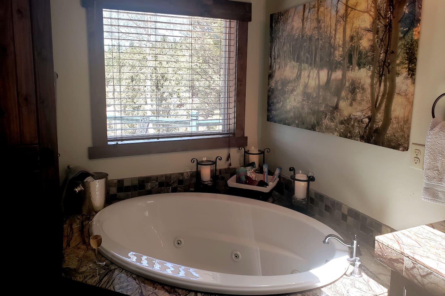 Set the tone for the evening in the Jacuzzi jetted garden tub