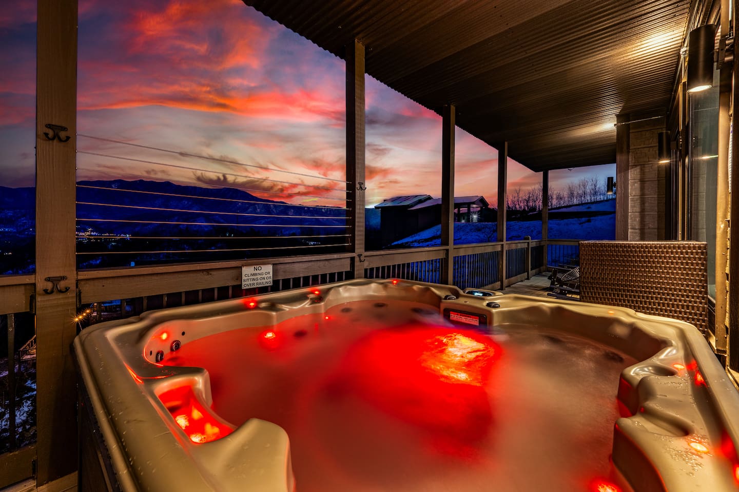 Cozy Lower Level - Enjoy the Balcony with a Hot Tub that comfortably seats 4!