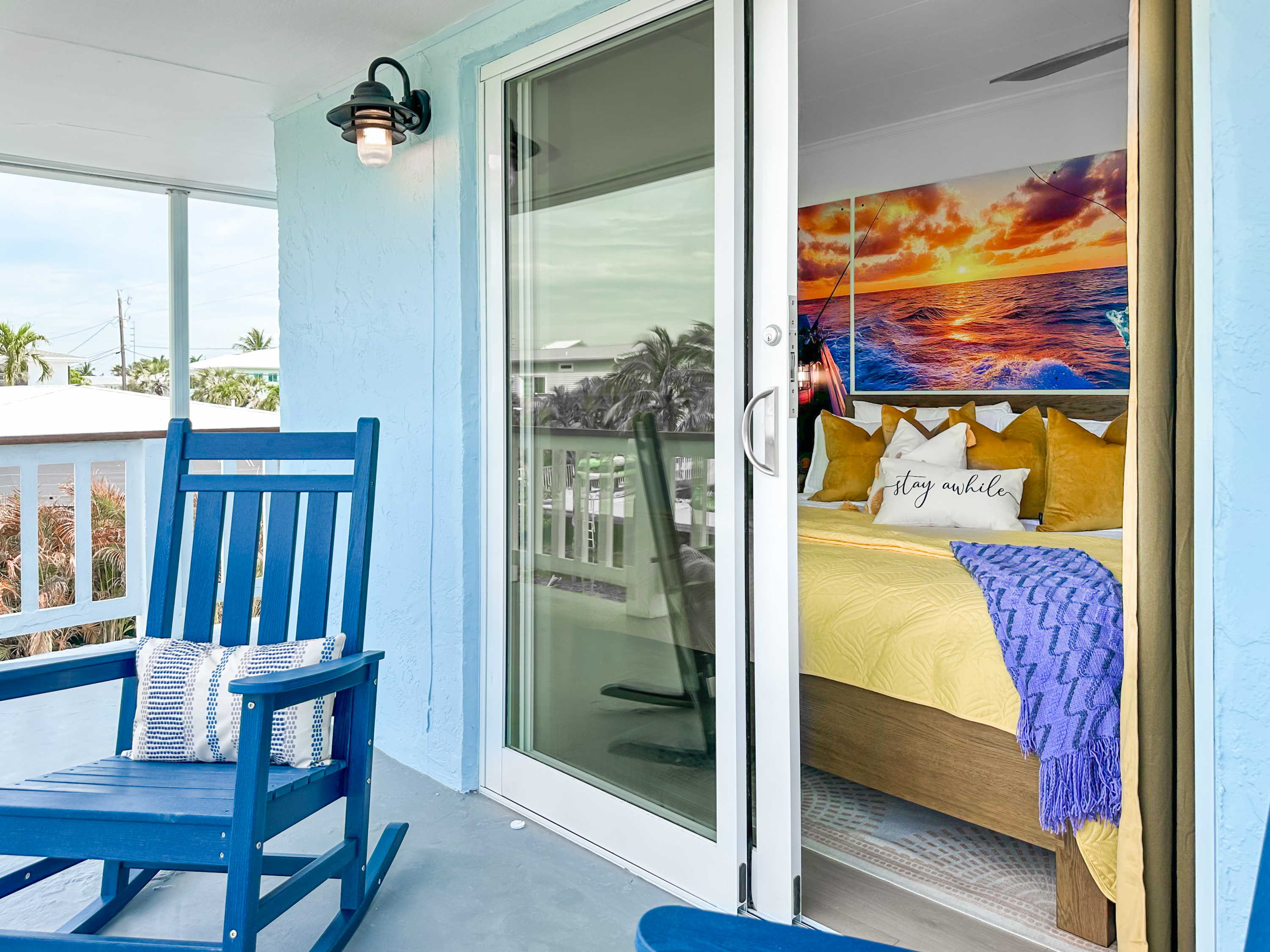 Like all 3 upstairs King bedrooms, this one opens up to the large wrap-around balcony.