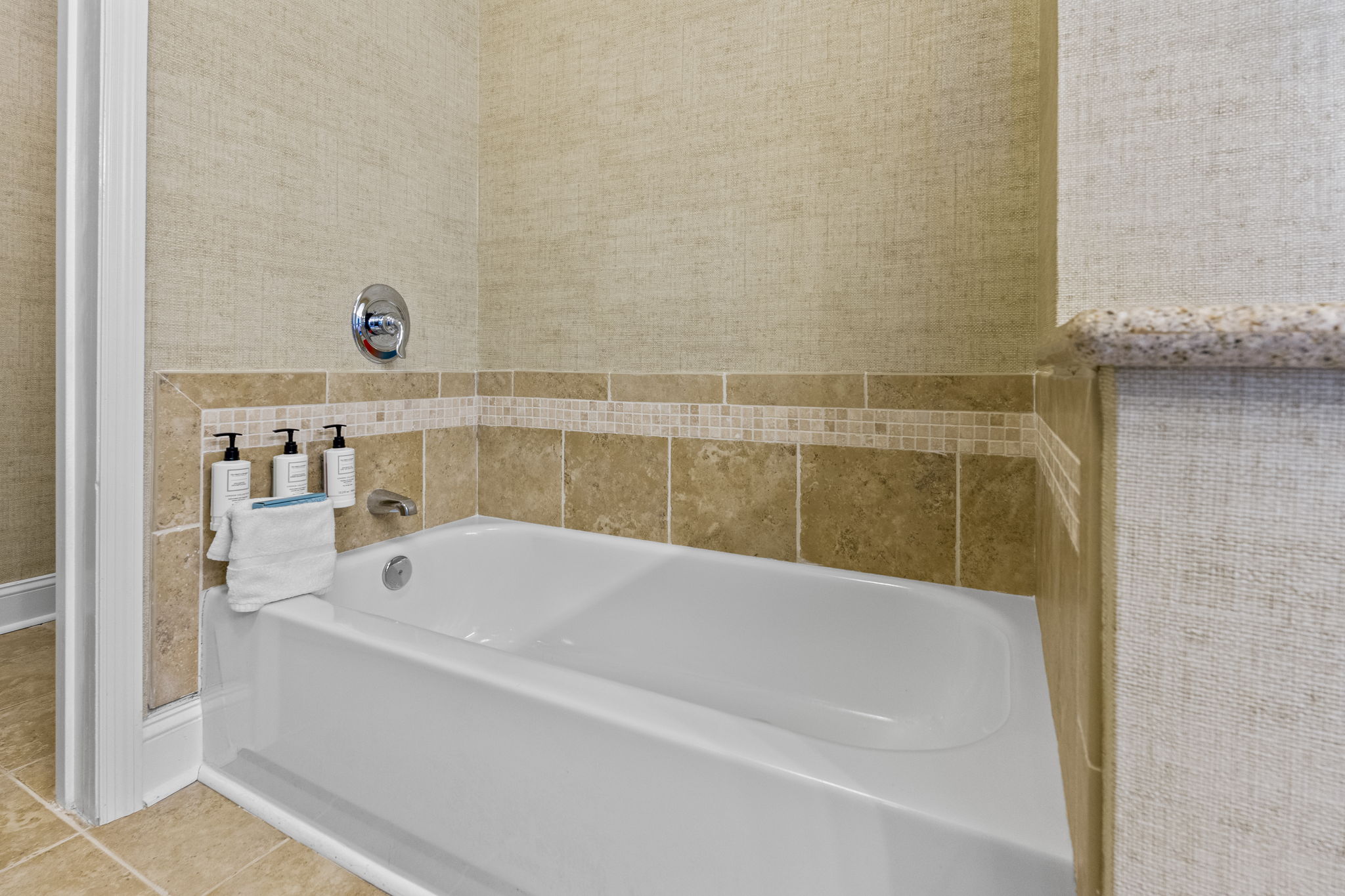 Ensuite Bathroom connected to Master Bedroom with Shower and Soaker Tub