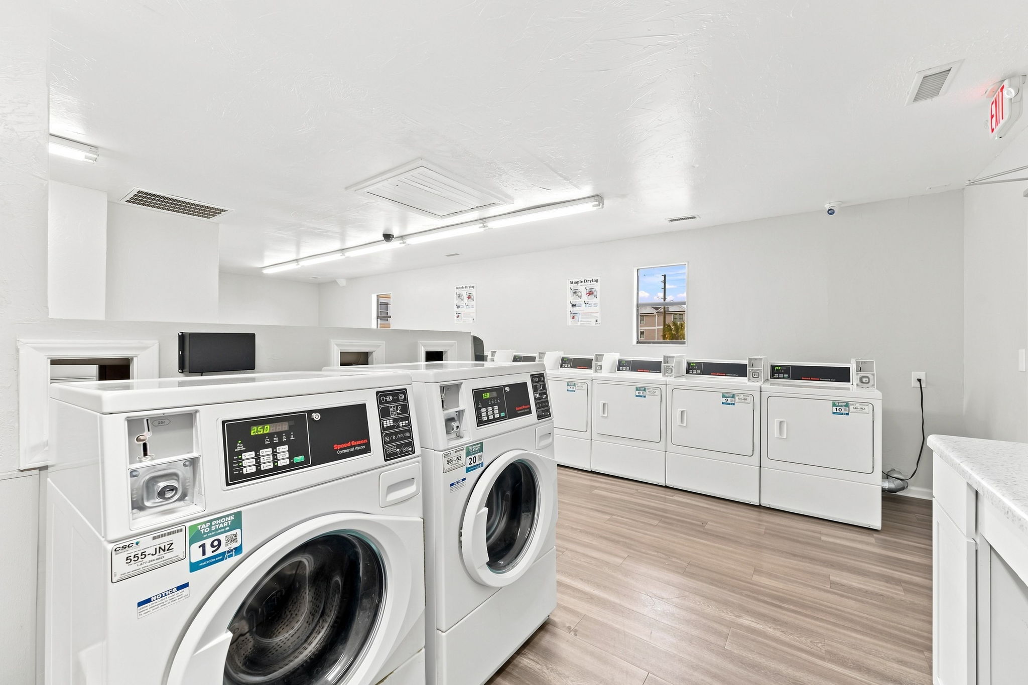 Community laundry facilities make it easy to keep fresh beach towels, swimsuits, and vacation essentials ready for another day by the water. 