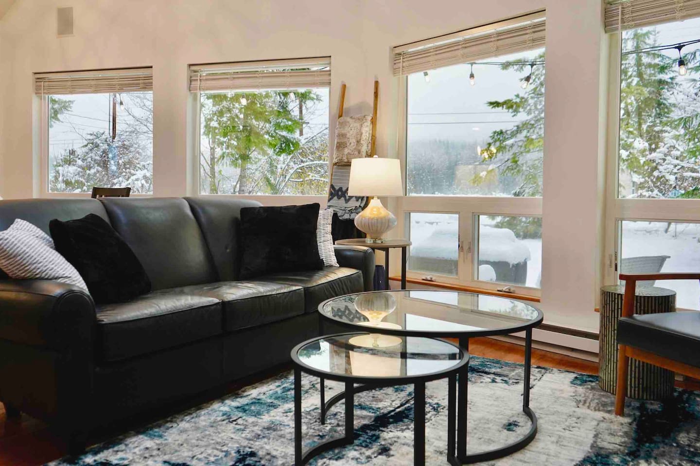 Beautiful views from our warm and inviting living room and dining room!