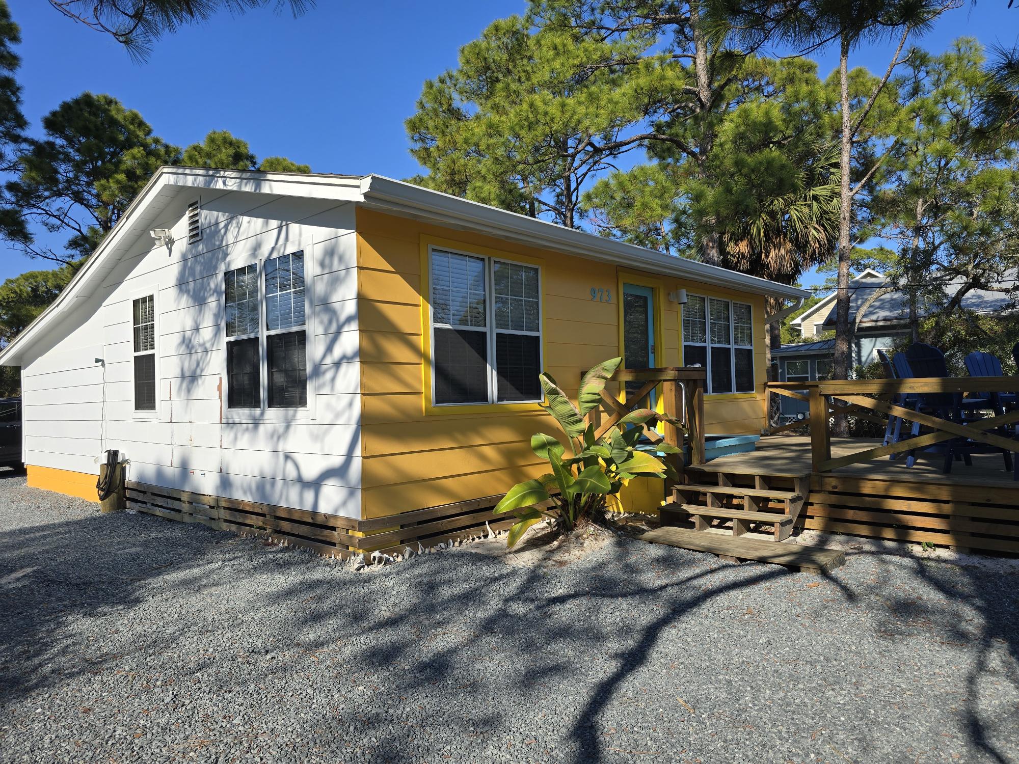 Front and side of cottage