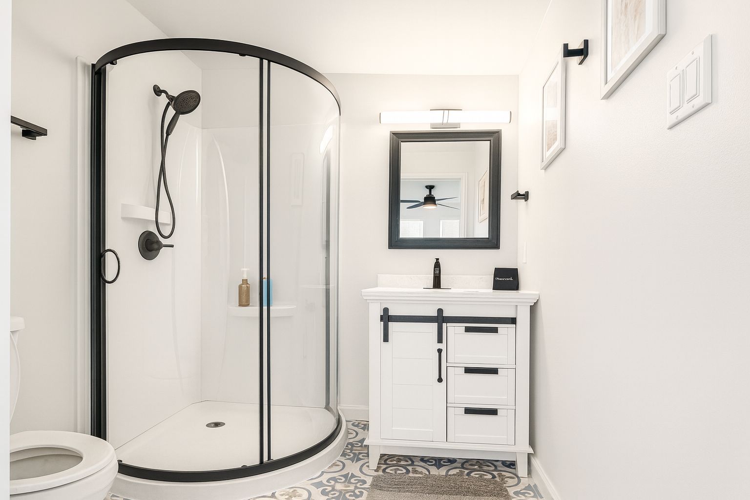 master ensuite bath has modern finishes with a spa-like feel. fully stocked with extra towels