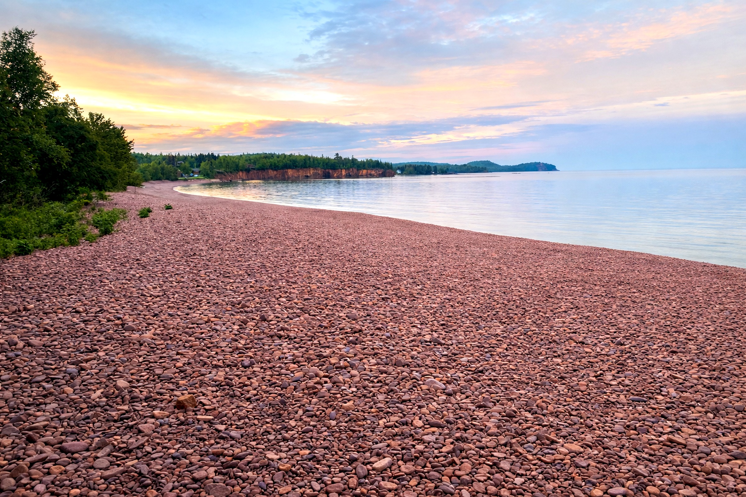 Iona’s Beach Scientific and Natural Area is a one-of-a-kind Lake Superior shoreline known for its large pink rhyolite stones that create a beautiful, almost musical sound as the waves roll in. Only a 22 minute drive to this wonderful spot!