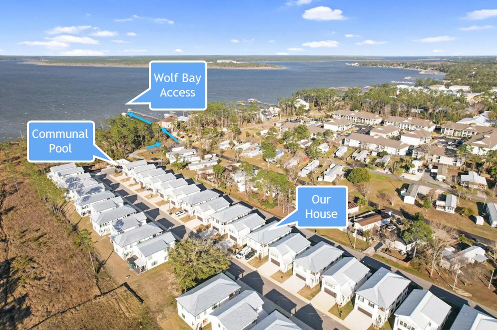 Distance From Our House to Pool and Bay Access