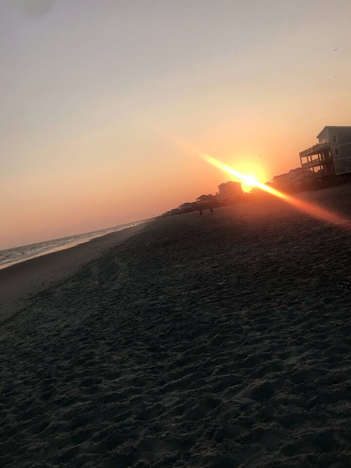 Sunset on Oak Island beach just a few blocks from the house. 