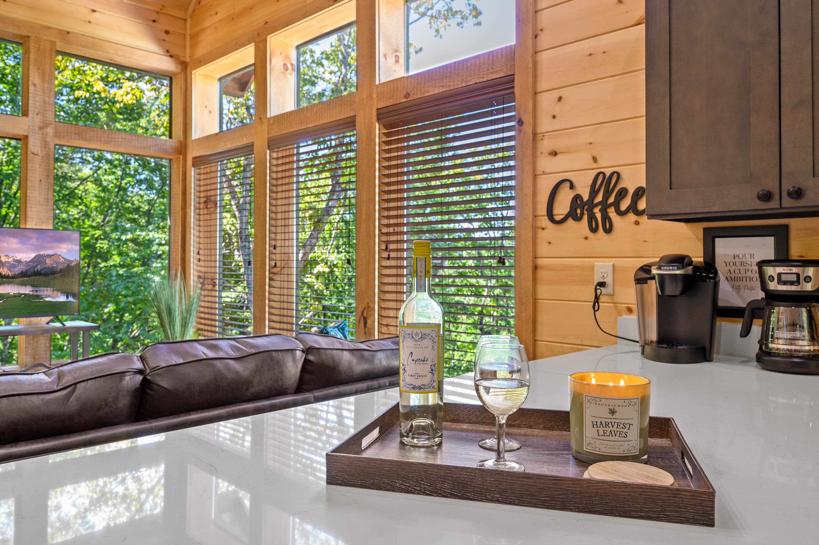 Kitchen into living room view