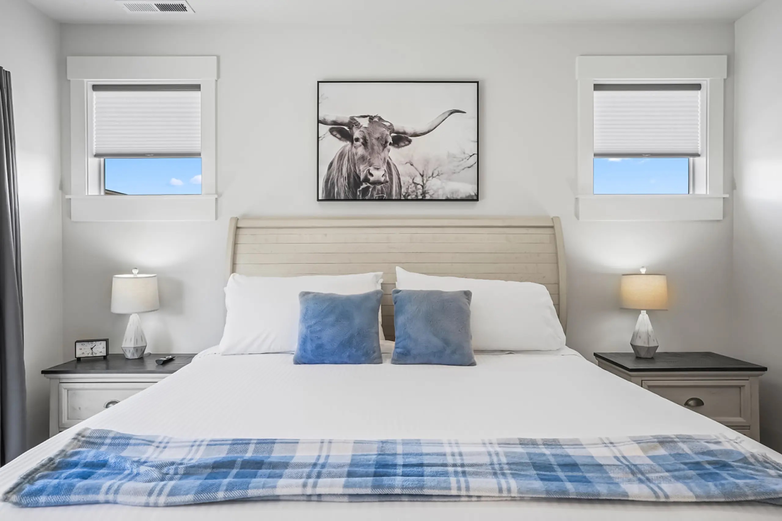 Sweet dreams await in this comfortable, stylishly appointed bedroom.