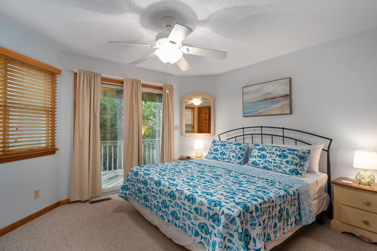 Second floor King bedroom w/ deck access
