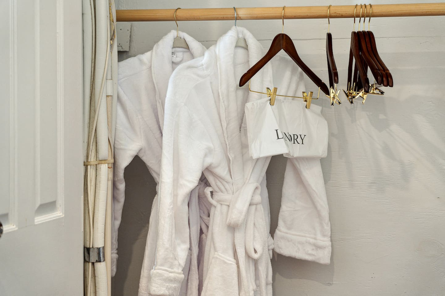 Each room has a set of two robes and laundry bags for your convenience. 