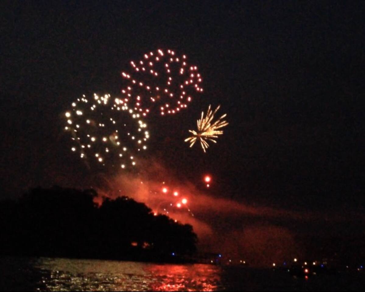 4th of July Fireworks watch from deck or dock