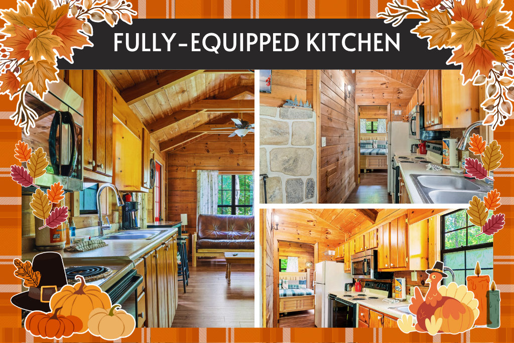 Cook with ease in a fully equipped kitchen featuring stainless appliances, granite counters, and warm wood interiors — ideal for extended stays.