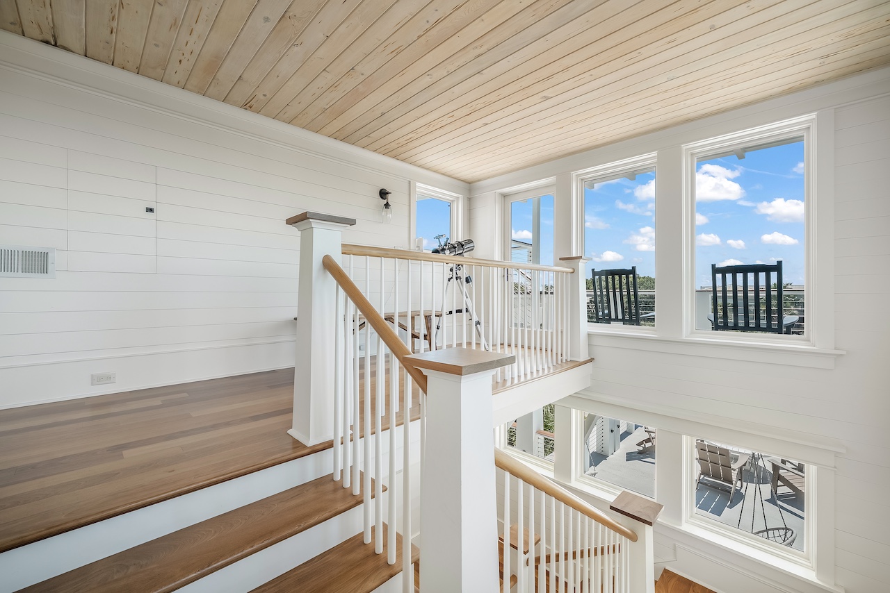 Stairs to rooftop deck Shore Thing | 4001 Palm Blvd | Isle of Palms, SC | IOP Escapes
