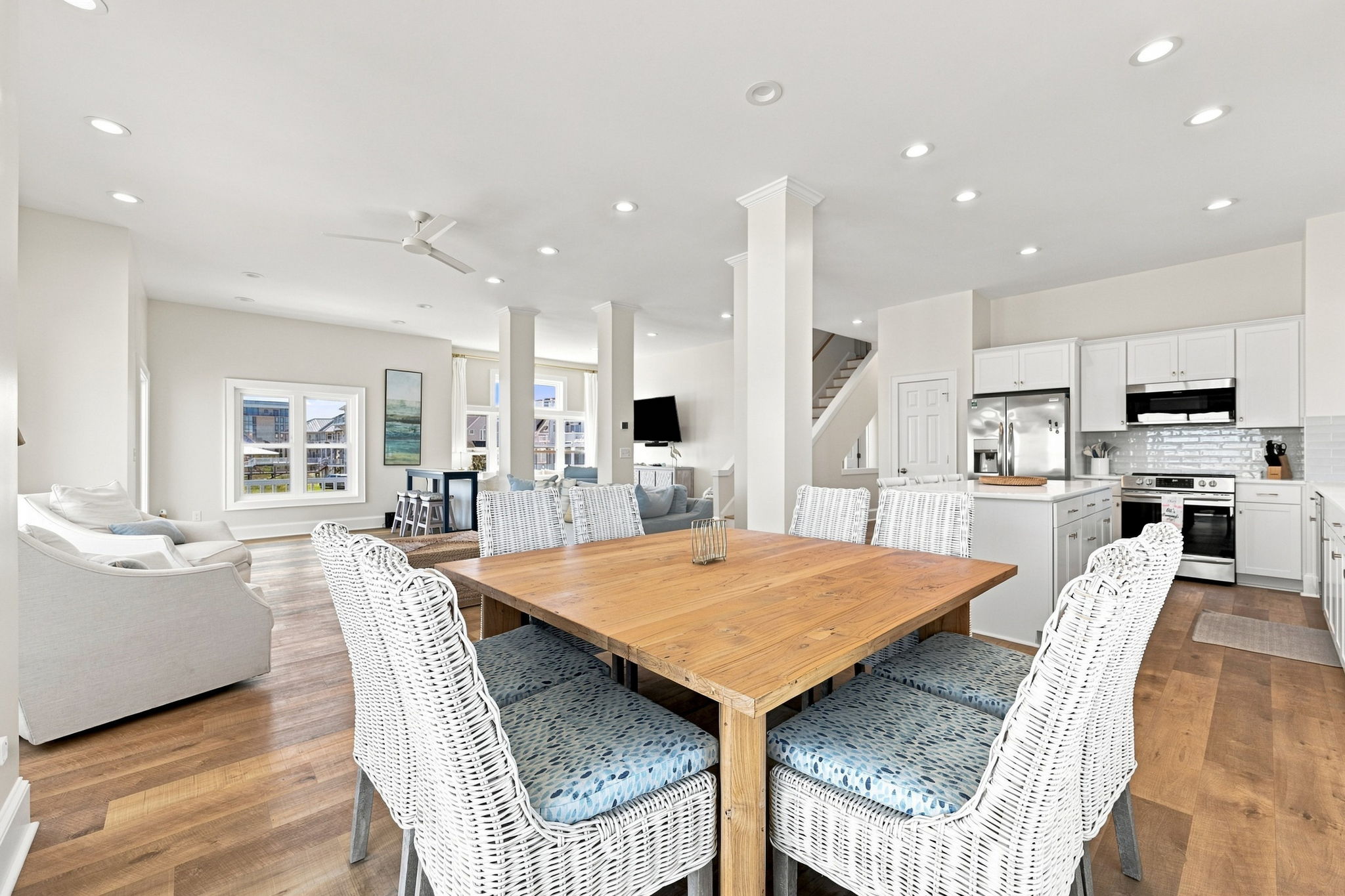 From kitchen creations to family feasts, this open layout makes sharing meals and memories easy.