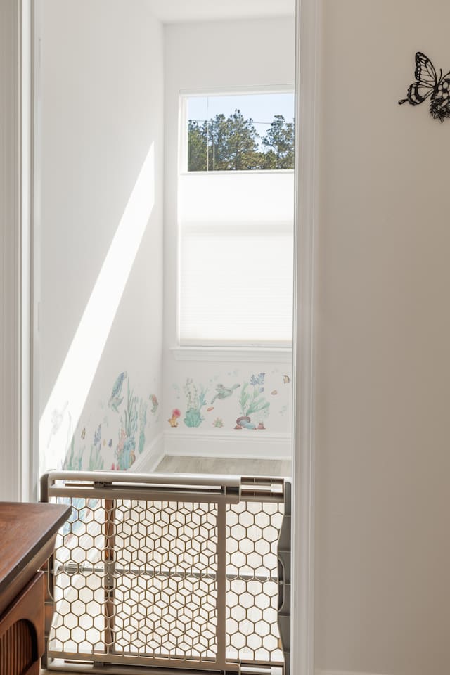 The kid's playroom is a large closet with a window that's attached to the 2nd bedroom.