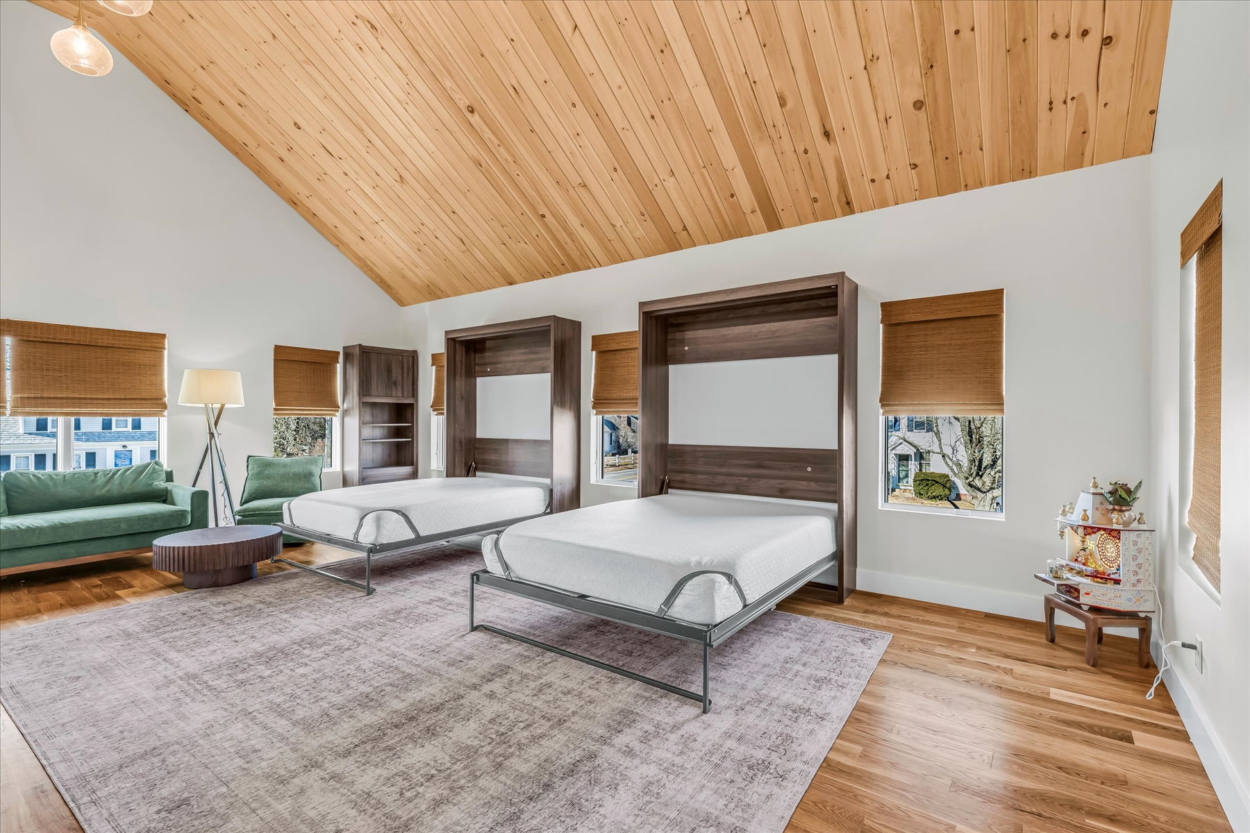 This is a huge space with 2 queen size murphys beds. 