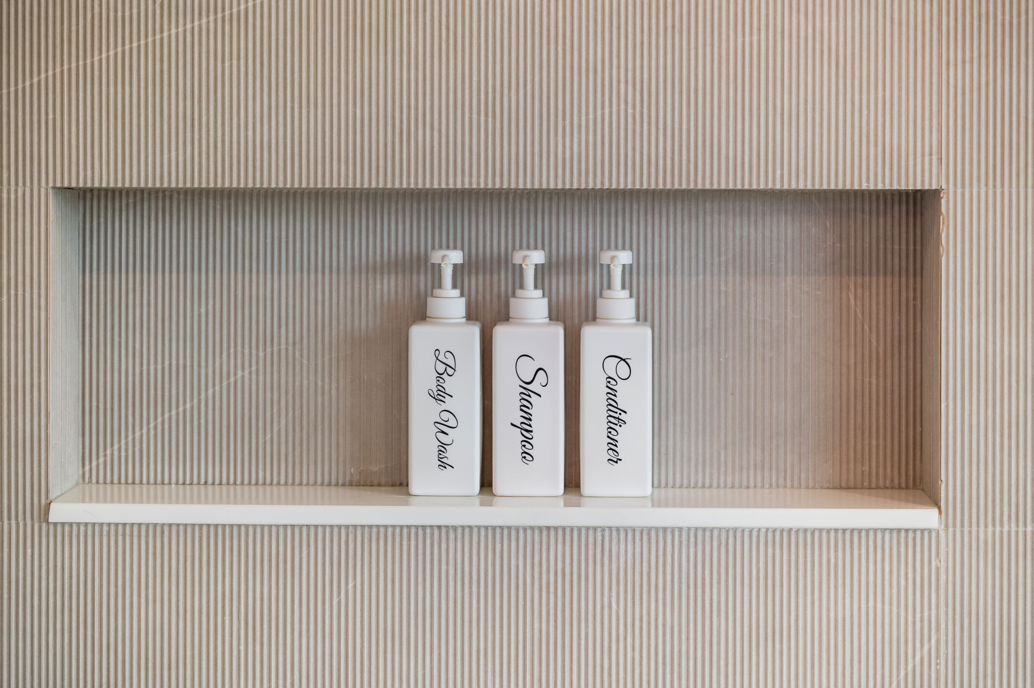 Shampoo, conditioner ad body wash