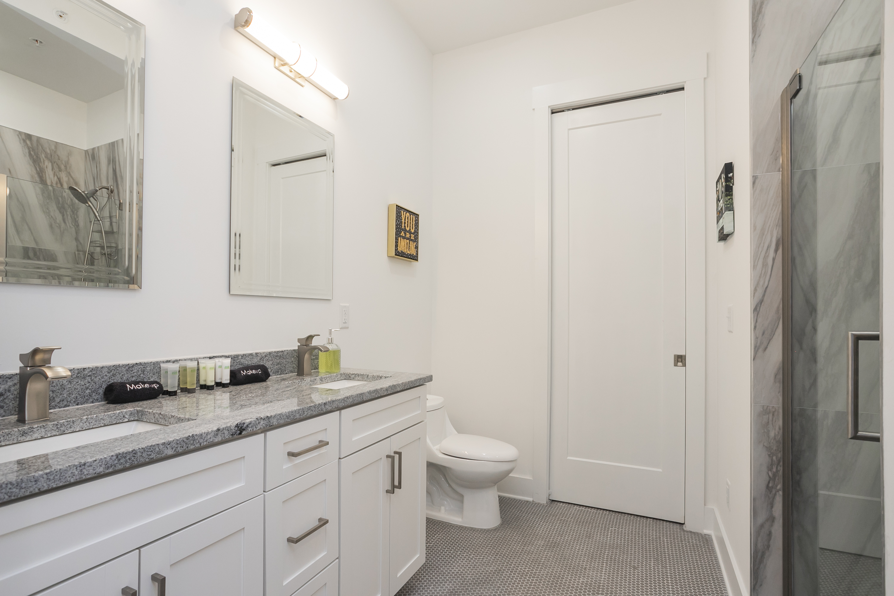 Another view of the Capital Room Ensuite Bath. Lots of counter space.