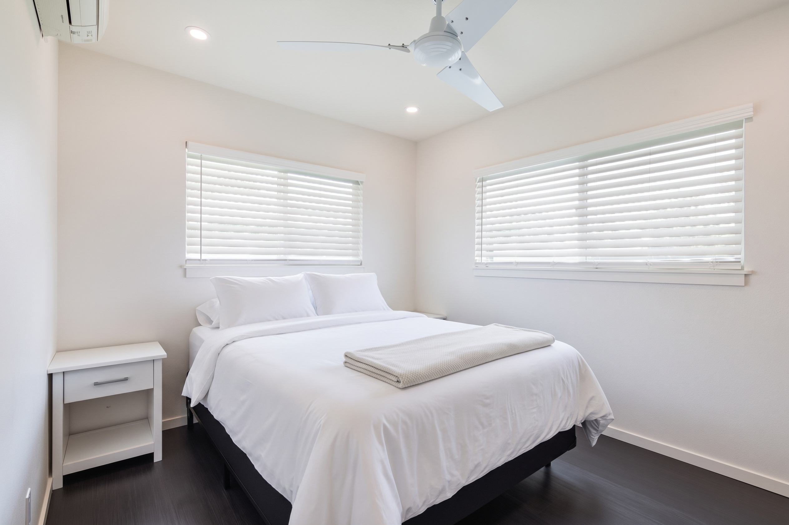 Queen Bedroom | Representative Interior. Unit finishes, furnishings, and decor may vary.