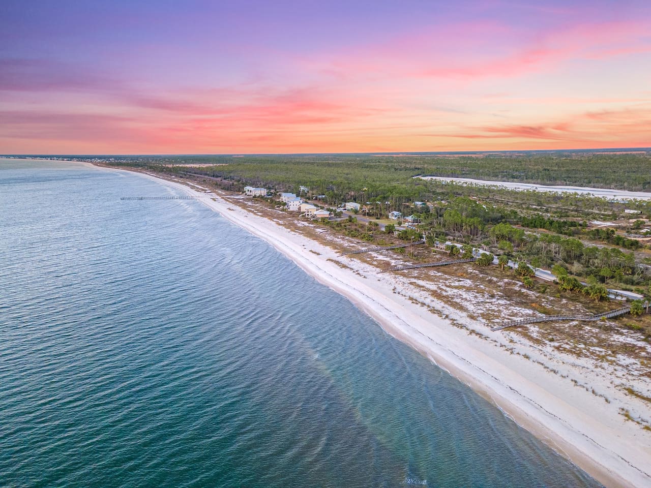 Aerial view of the beach