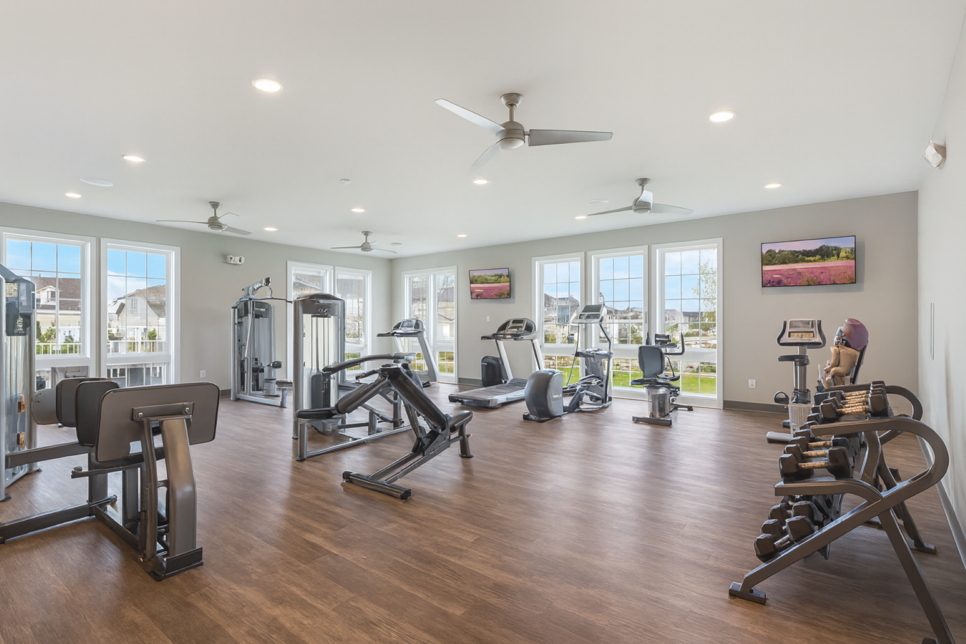 Gym is well equipped including a rowing machine, multiple stationary bikes, and kettlebells, in addition to the standard treadmill, free weights, and elliptical machines.