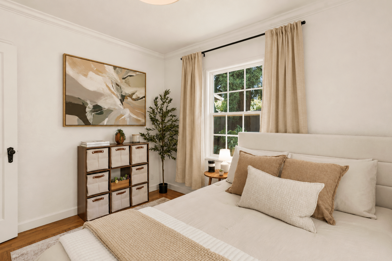 Wake up refreshed in a bright and inviting bedroom