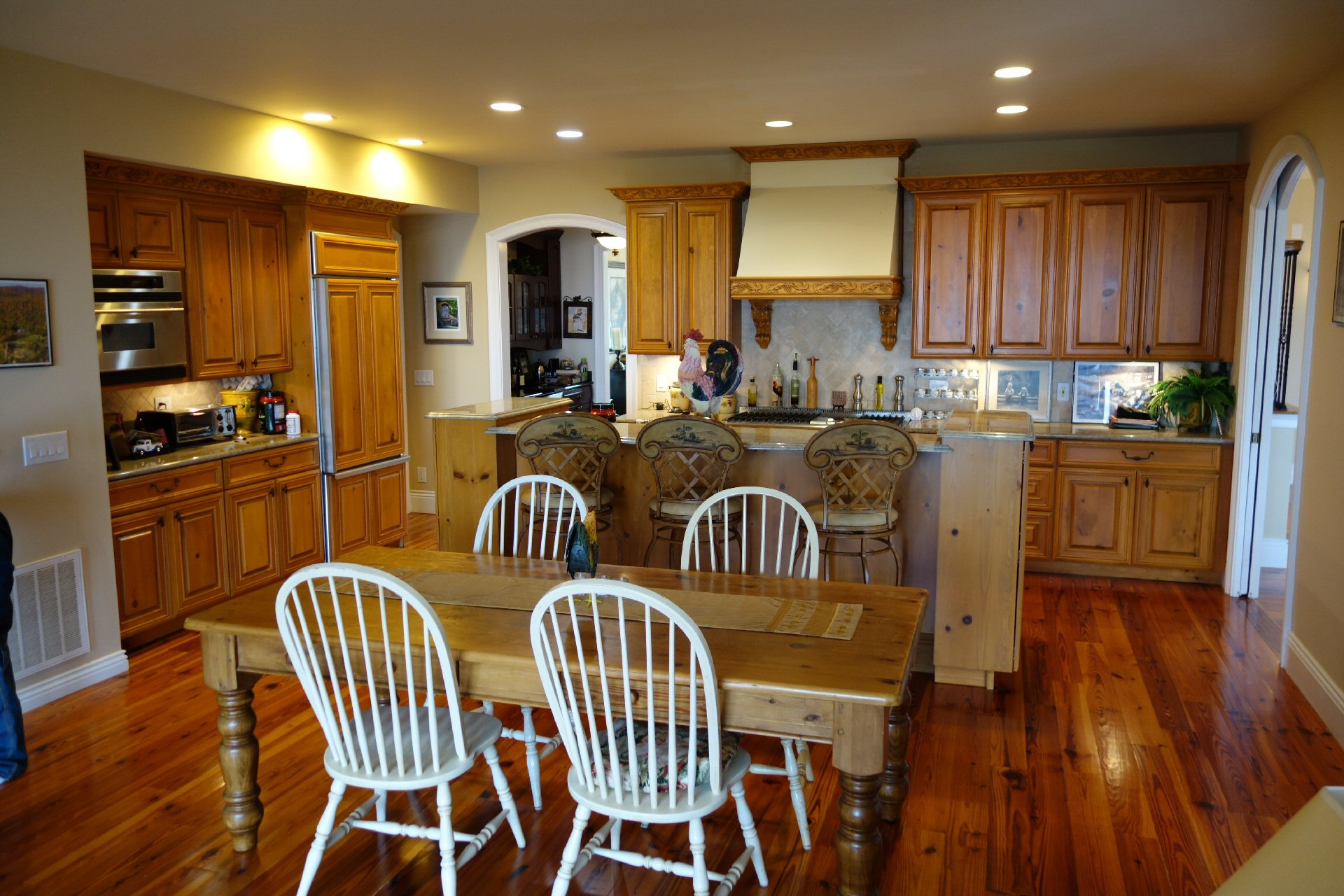 Open floor plan flowing from kitchen to living area