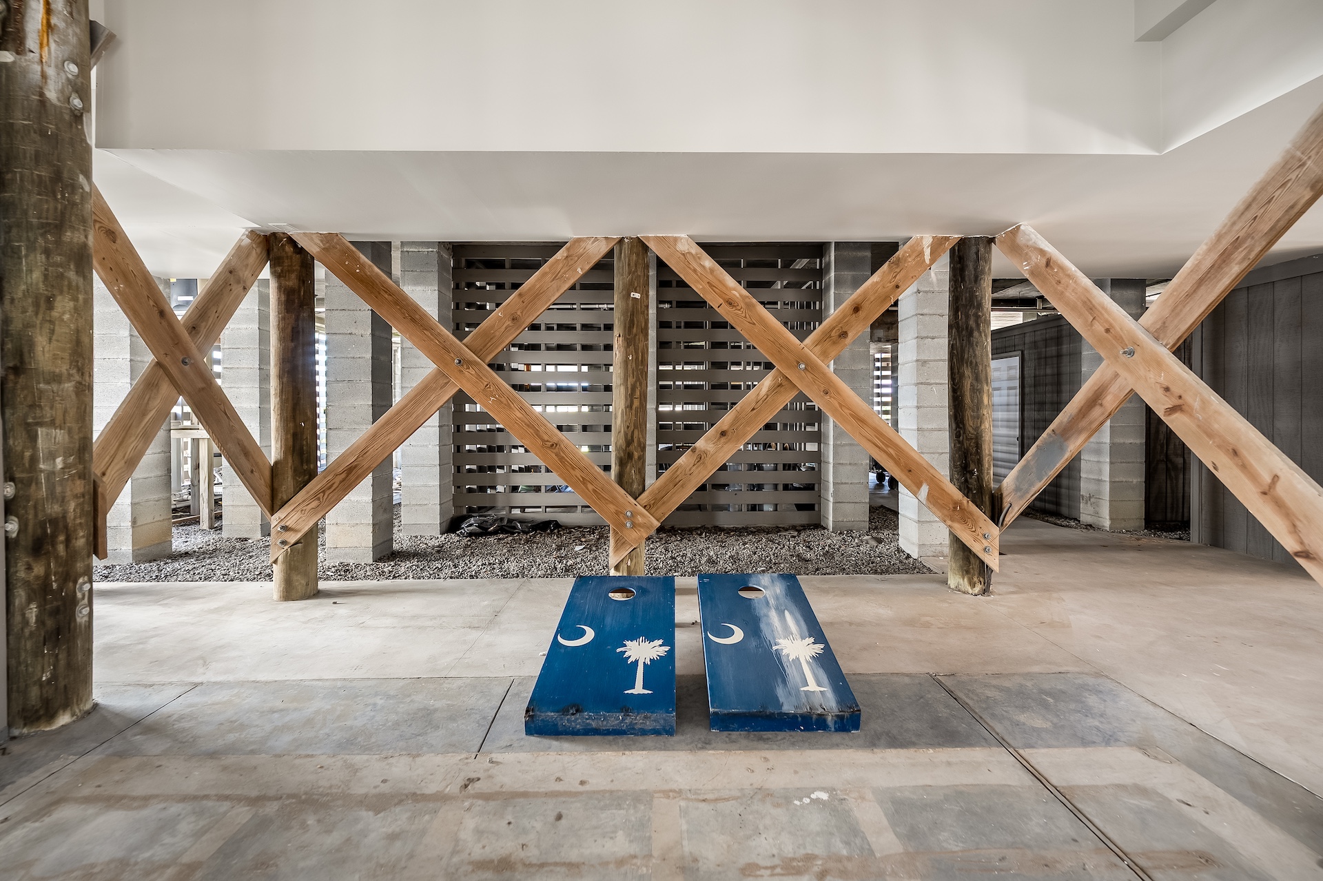Garage Game area | Beach Shelter | 3708 Palm Blvd | Isle of Palms, SC | IOP Escapes